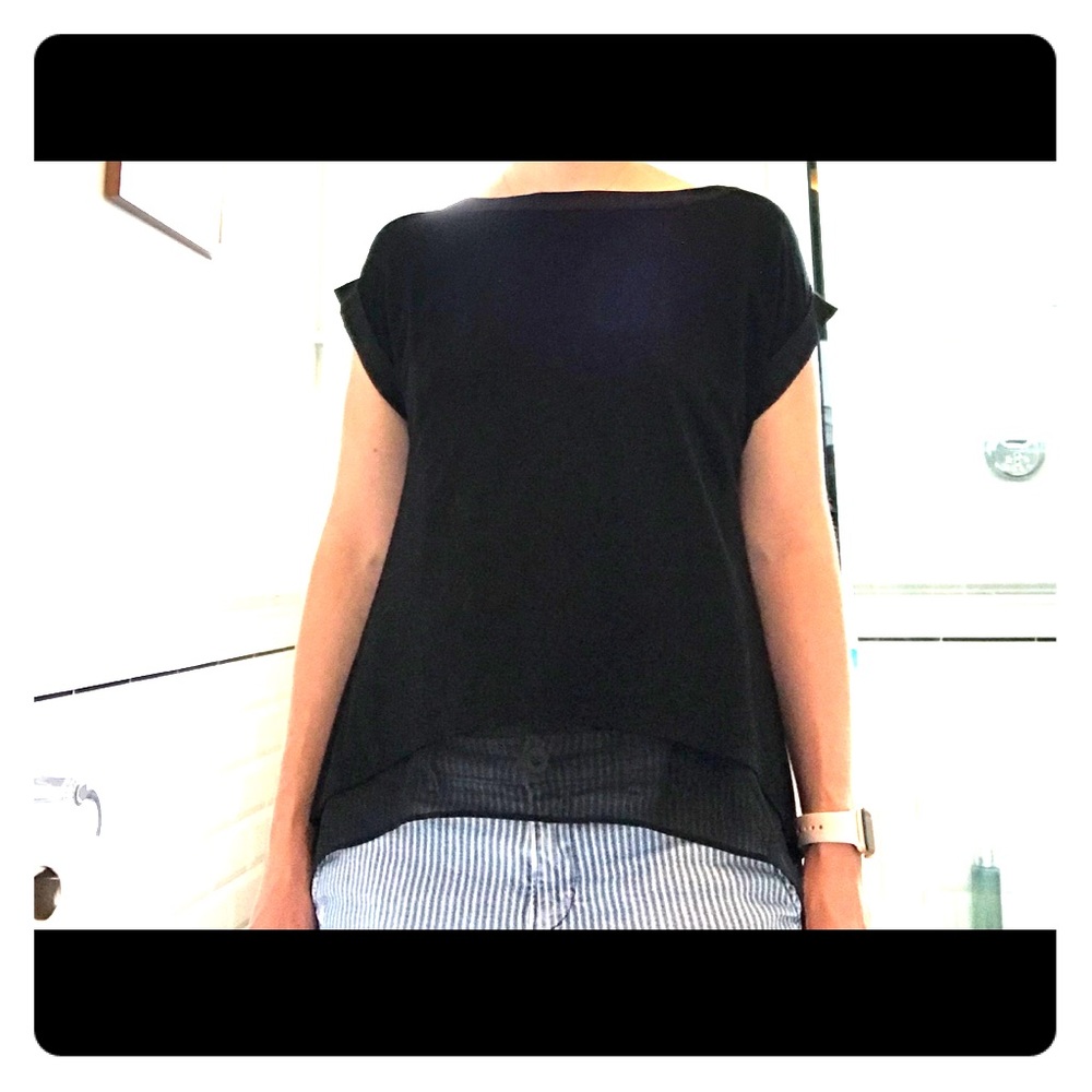 Black top with sheer back